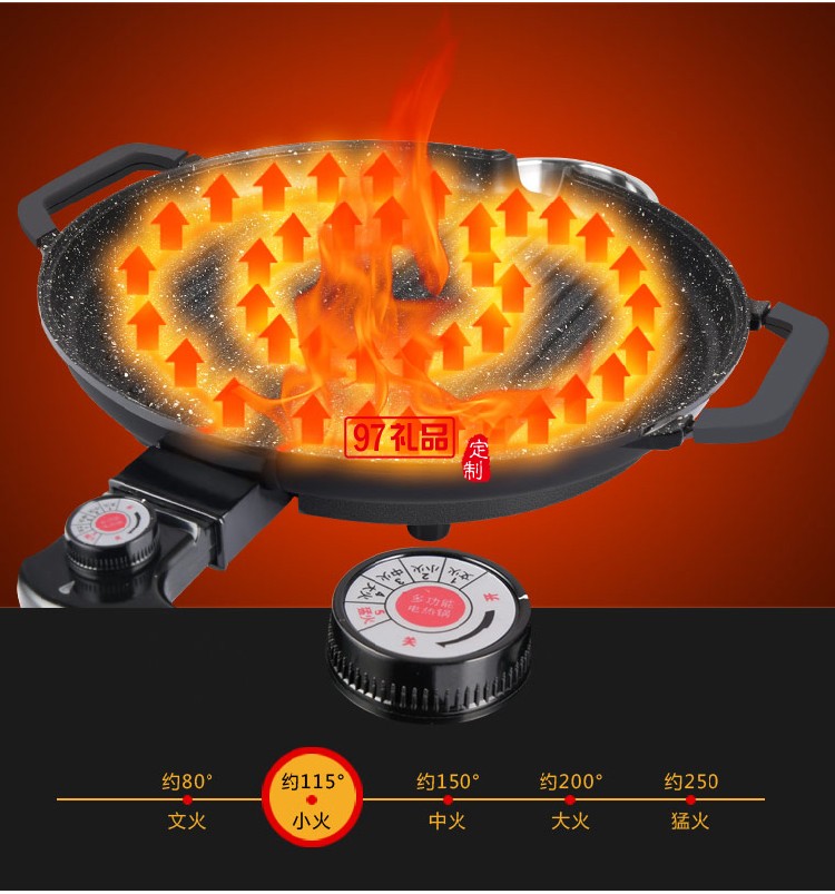 無(wú)煙電烤盤(pán)麥飯石不粘電烤爐燒烤爐圓形烤肉機(jī)定制公司廣告禮品