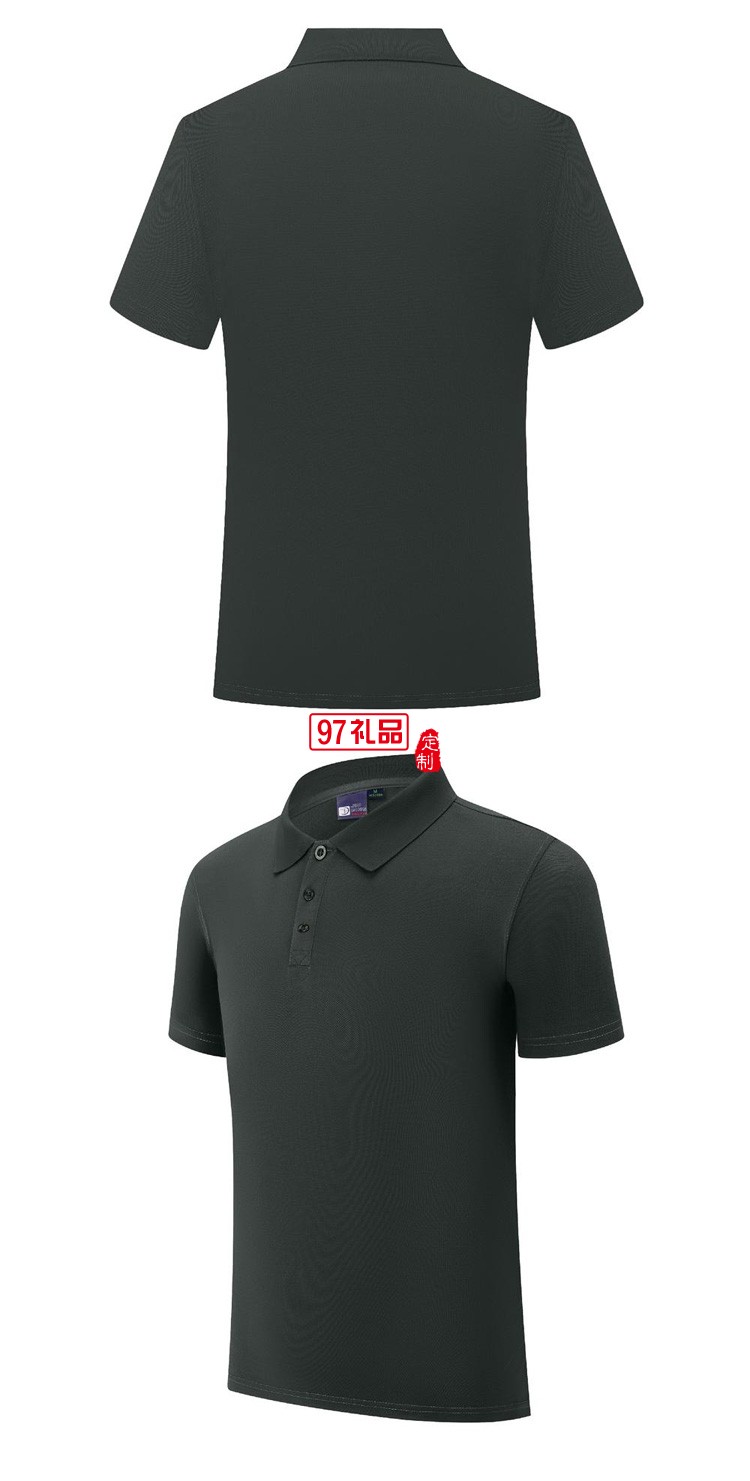 定制polo衫 180g紡棉純色翻領短袖工作服定制