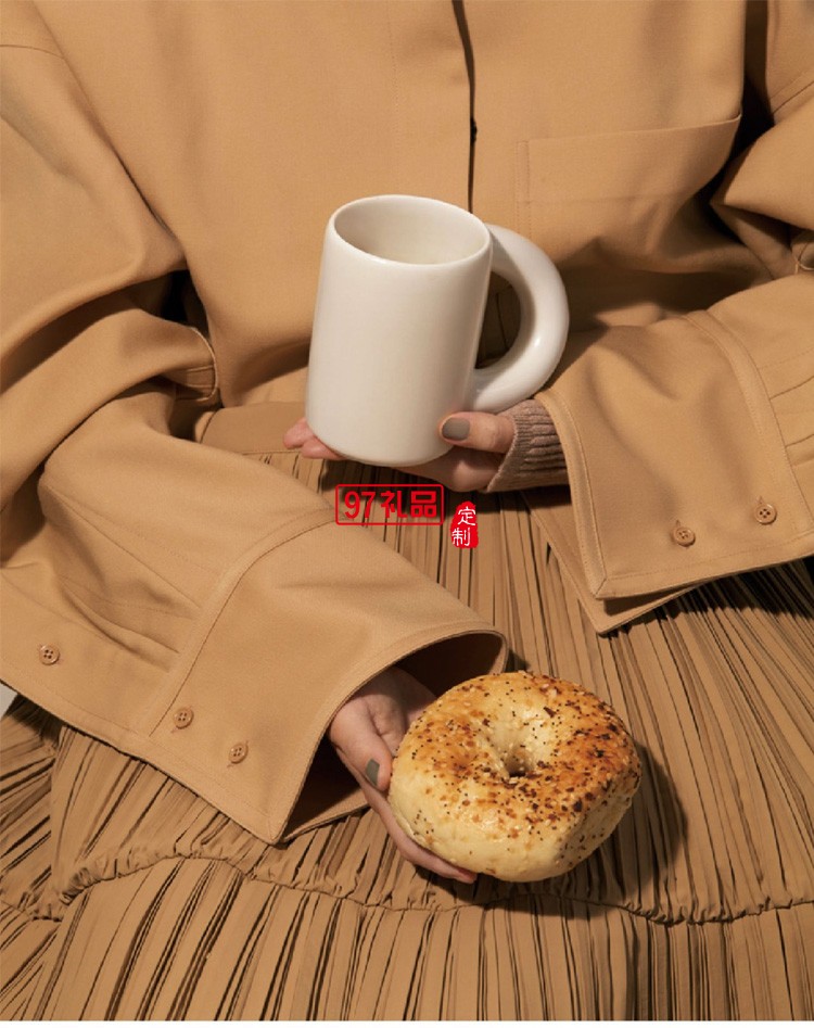 跨鏡專(zhuān)供通心粉馬克杯陶瓷杯胖把手牛奶咖啡杯水杯餐廳創(chuàng)意彩色杯