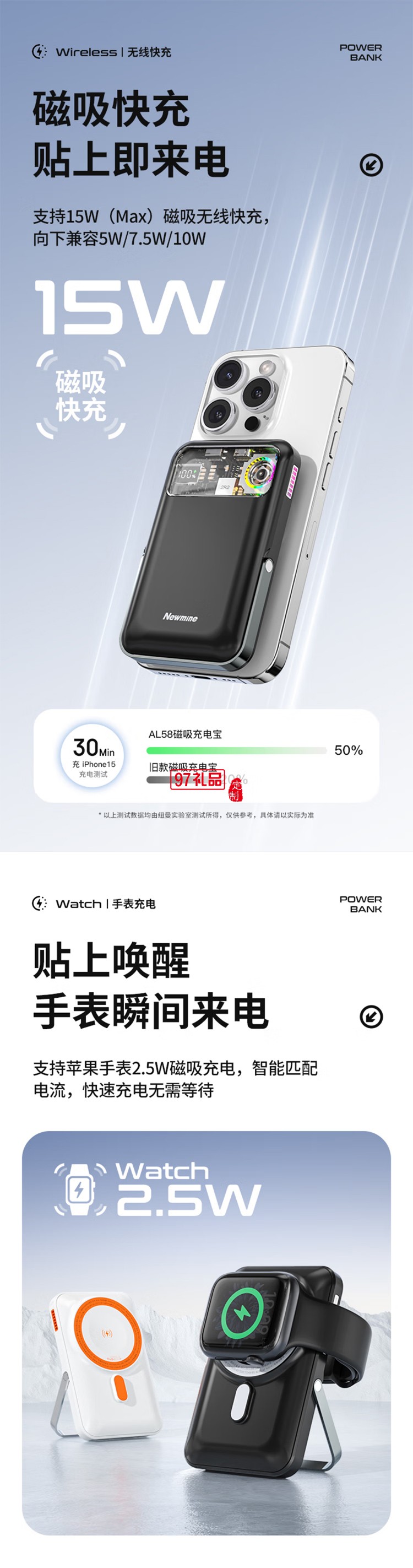 AL58 超薄磁吸充電寶10000毫安MagSafe無(wú)線(xiàn)快充PD20W